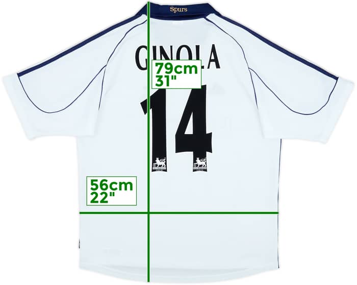 1999-01 Tottenham Home Shirt Ginola #14 - 9/10 - (L)