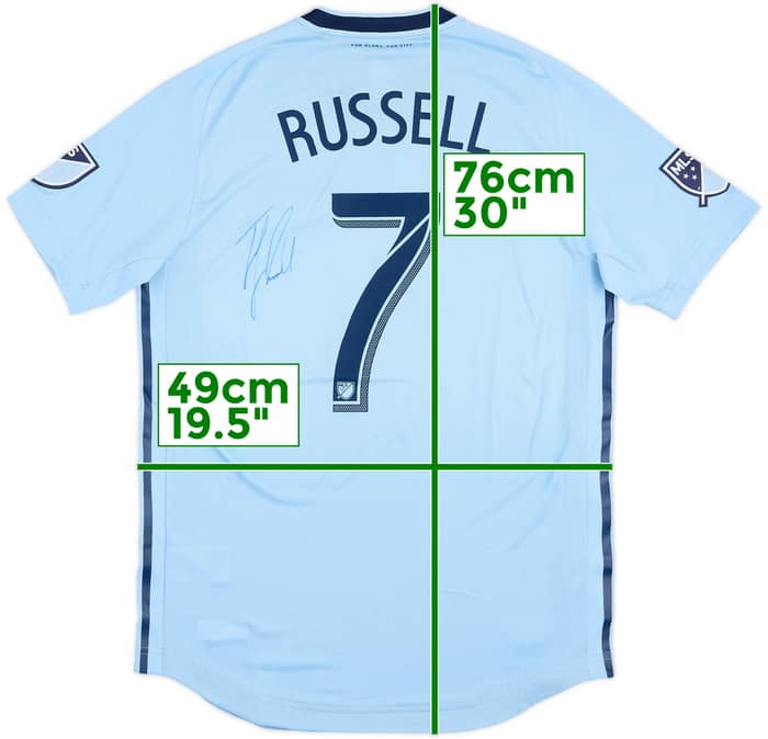 2019 Sporting Kansas City Match Issue Signed Home Shirt Russell #7