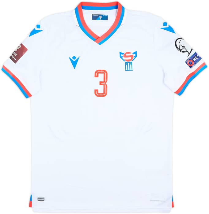 2021 Faroe Islands Match Issue Home Shirt Davidsen #3