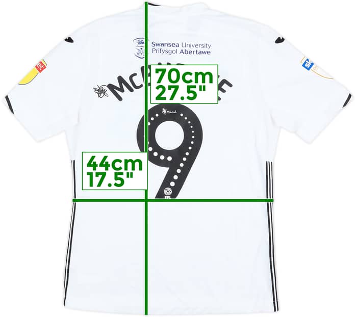 2018-19 Swansea Match Issue Home Shirt McBurnie #9