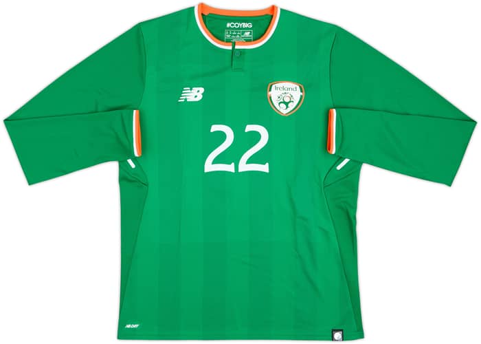 2017-18 Ireland Match Issue Home L/S Shirt #22
