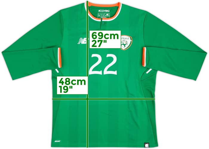 2017-18 Ireland Match Issue Home L/S Shirt #22