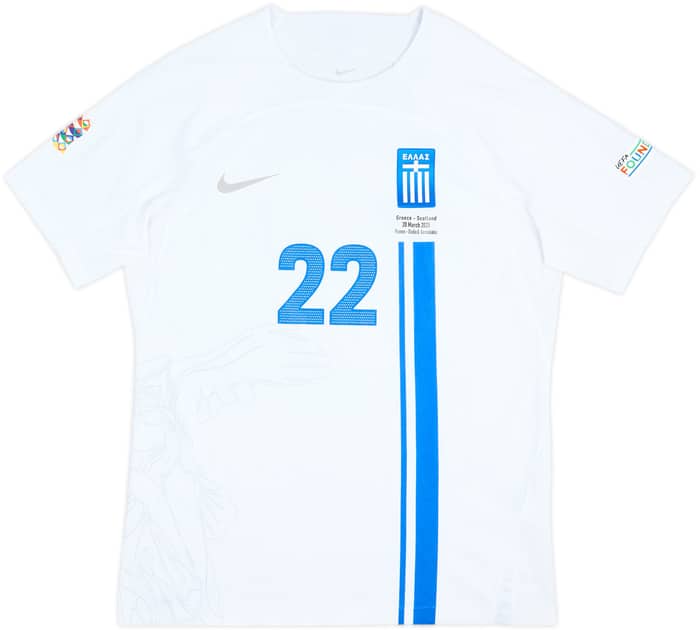 2025 Greece Match Issue Nations League Home Shirt Giannoulis #22