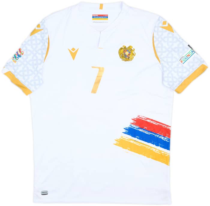 2022 Armenia Match Issue Nations League Away Shirt Bayramyan #7