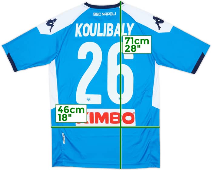 2019-20 Napoli Home Shirt Koulibaly #26 - 8/10 - (S)
