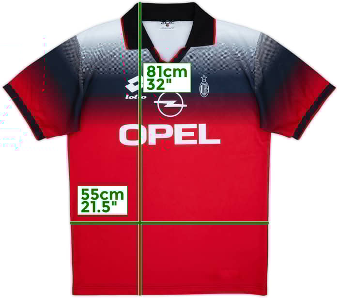 1995-96 AC Milan Lotto Training Shirt - 8/10 - (XL)