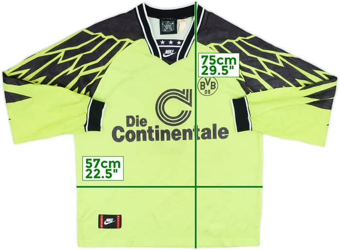 1994-95 Borussia Dortmund Home L/S Shirt #9 - 6/10 - (XL)