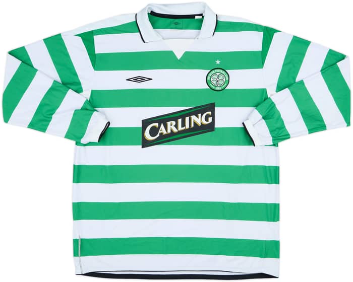 2004-05 Celtic Home L/S Shirt Juninho #7 - 8/10 - (XXL)