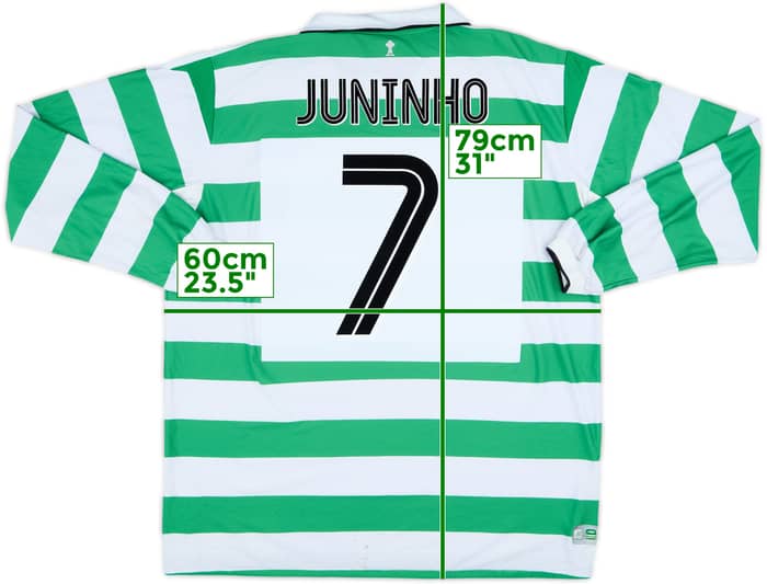 2004-05 Celtic Home L/S Shirt Juninho #7 - 8/10 - (XXL)