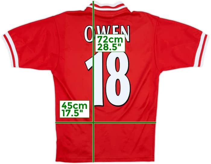 1996-98 Liverpool Home Shirt Owen #18 - 8/10 - (S)