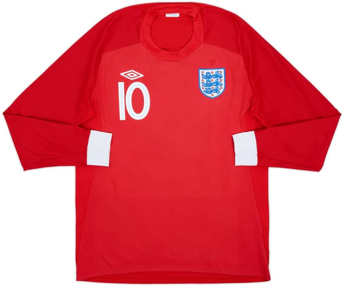 2010-11 England Away L/S Shirt Rooney #10 - 6/10 - (L)