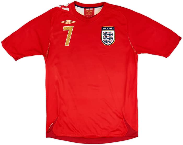 2006-08 England Away Shirt Beckham #7 - 4/10 - (M)