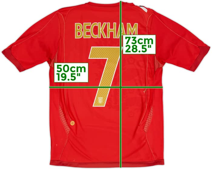 2006-08 England Away Shirt Beckham #7 - 5/10 - (M)