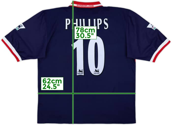1999-00 Sunderland Away Shirt Phillips #10 - 6/10 - (XL)