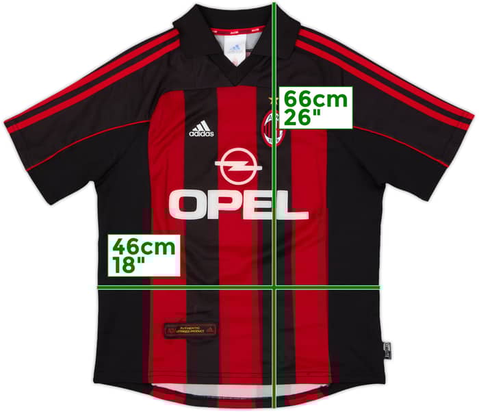 2000-02 AC Milan Home Shirt - 8/10 - (L.Boys)