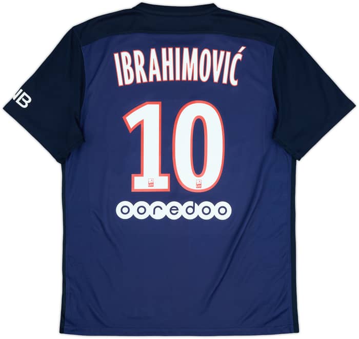 2015-16 Paris Saint-Germain Home Shirt Ibrahimovic #10 - 8/10 - (L)