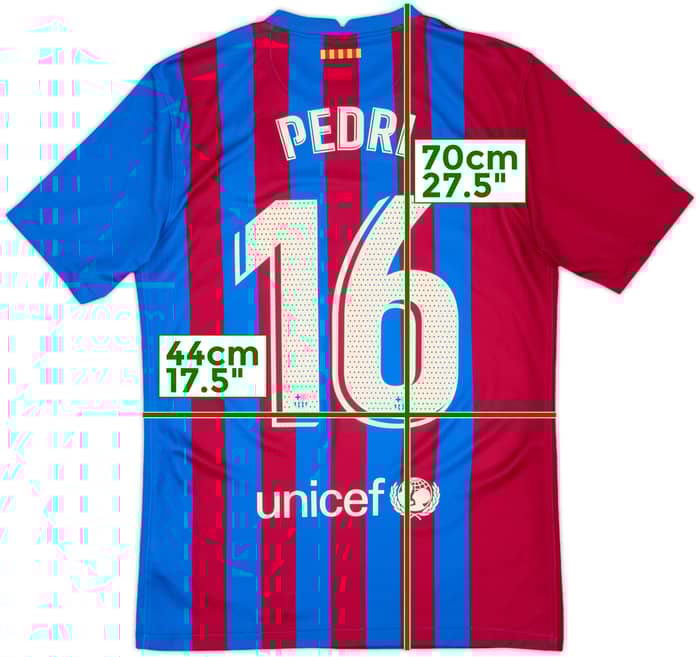 2021-22 Barcelona Home Shirt Pedri #16 - 8/10 - (S)
