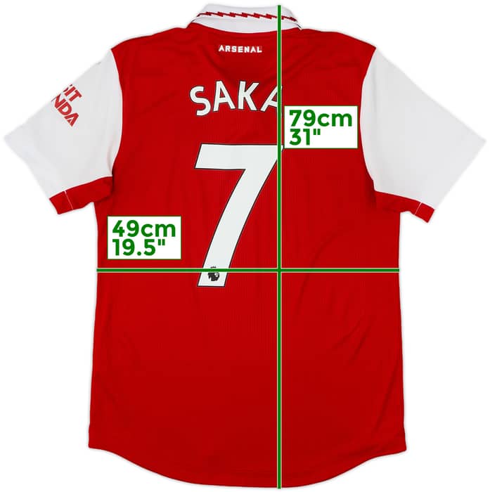 2022-23 Arsenal Authentic Home Shirt Saka #7 - 8/10 - (M)