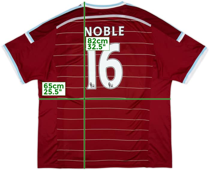 2014-15 West Ham Home Shirt Noble #16 - 8/10 - (XXL)