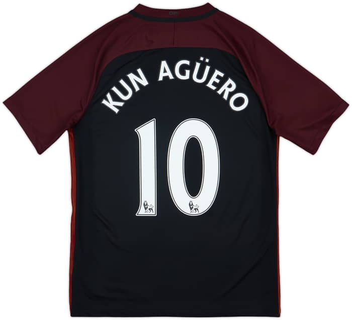 2016-17 Manchester City Away Shirt Kun Aguero #10 - 9/10 - (M)