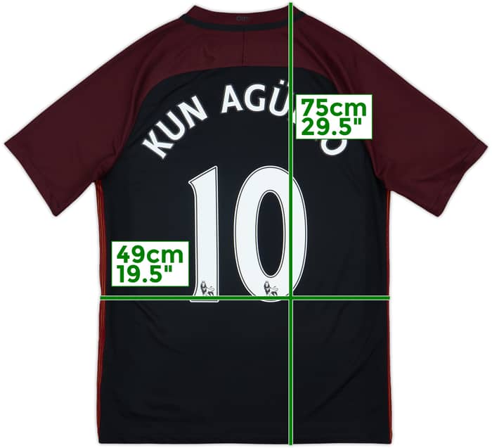 2016-17 Manchester City Away Shirt Kun Aguero #10 - 9/10 - (M)