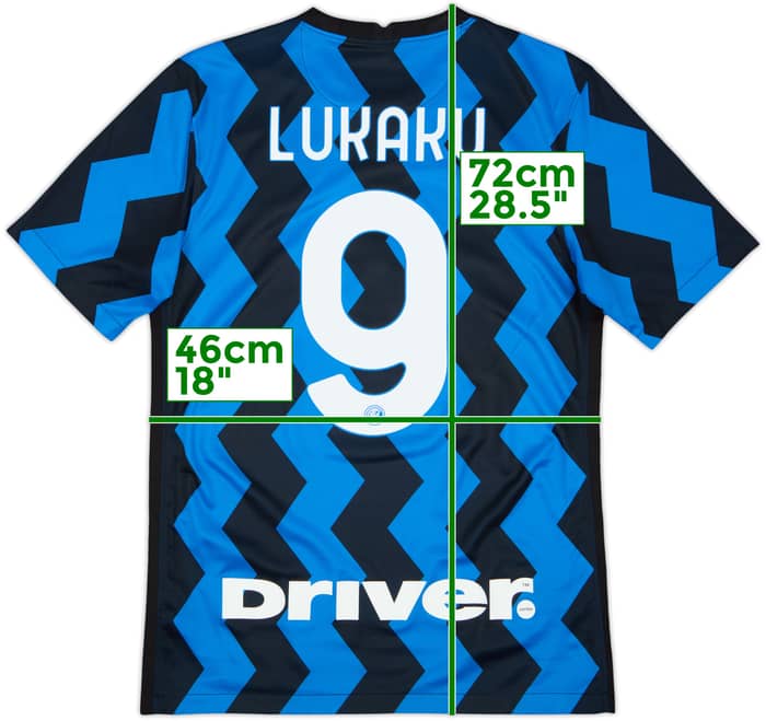 2020-21 Inter Milan Home Shirt Lukaku #9 - 8/10 - (S)