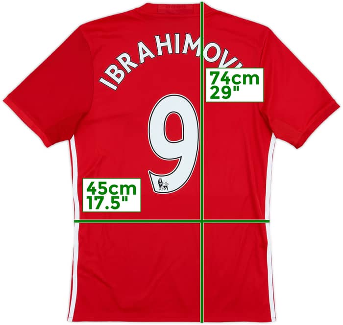 2016-17 Manchester United Home Shirt Ibrahimovic #9 - 8/10 - (S)