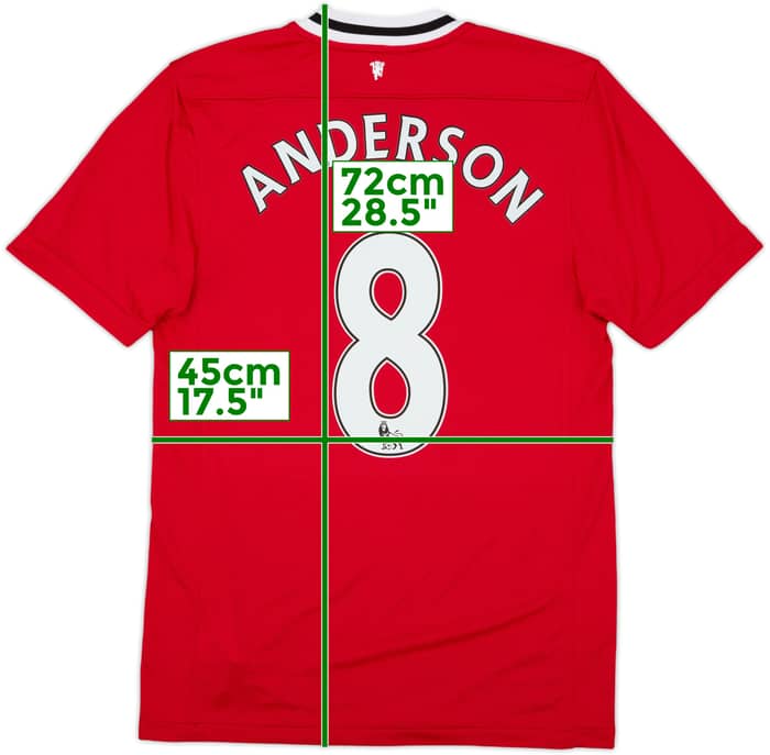 2011-12 Manchester United Home Shirt Anderson #8 - 8/10 - (S)