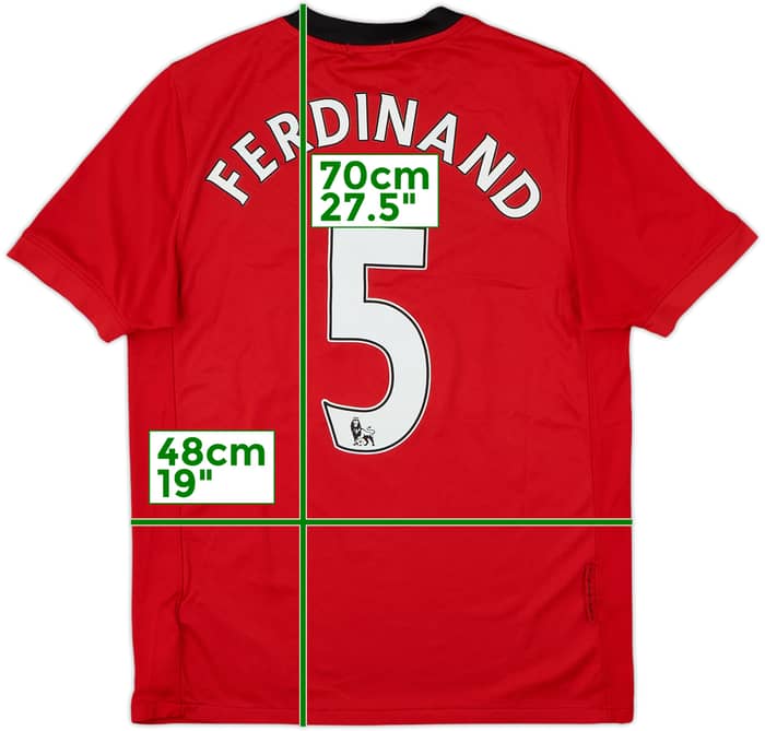 2009-10 Manchester United Home Shirt Ferdinand #5 - 8/10 - (S)