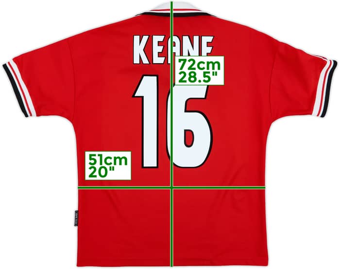 1998-00 Manchester United Home Shirt Keane #16 - 6/10 - (M)