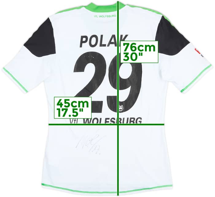 2012-13 Wolfsburg Match Issue Signed Away Shirt Polak #29