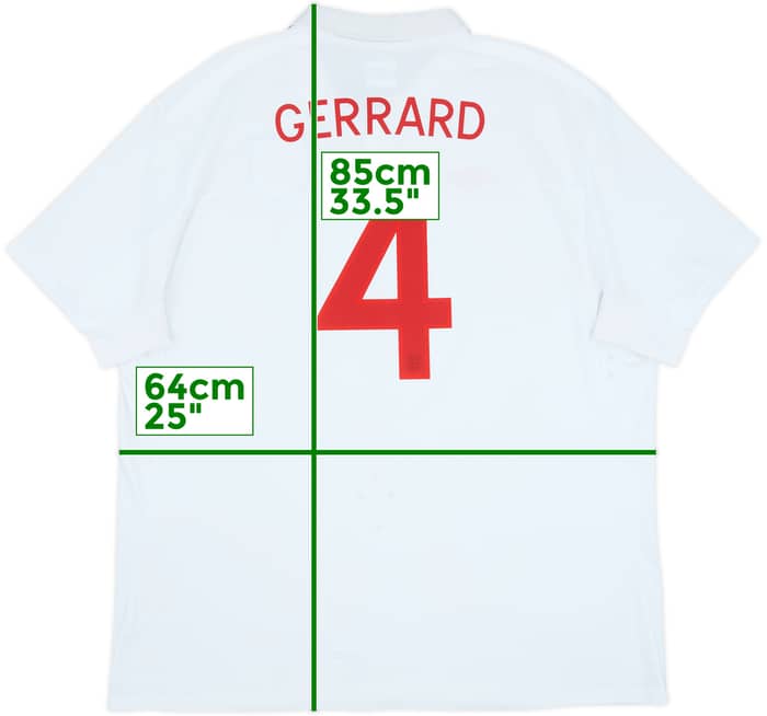 2009-10 England Home Shirt Gerrard #4 - 6/10 - (3XL)