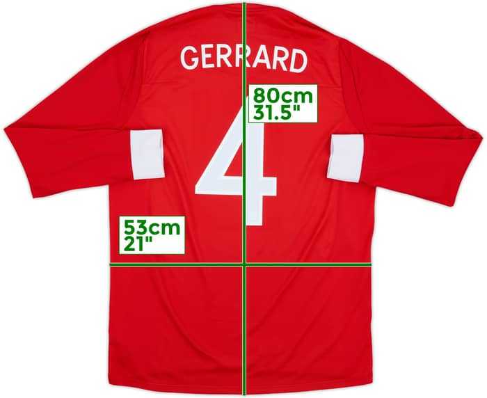 2010-11 England Away L/S Shirt Gerrard #4 - 8/10 - (L)