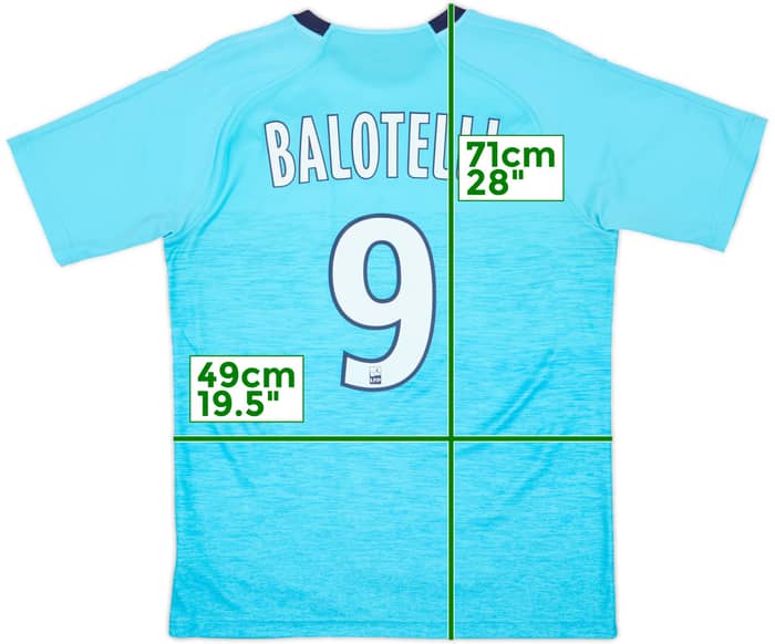 2018-19 Olympique Marseille Third Shirt Balotelli #9 - 8/10 - (M)