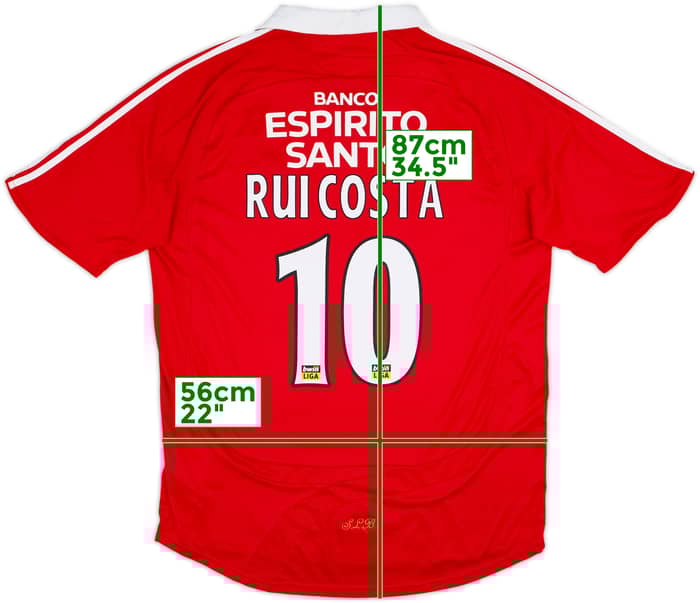 2007-08 Benfica Home Shirt Rui Costa #10 - 6/10 - (XL)