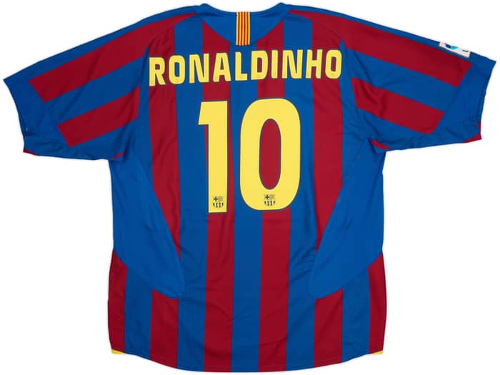 2005-06 Barcelona Home Shirt Ronaldinho #10 - 8/10 - (XL)