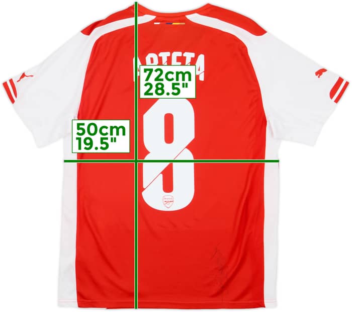 2014-15 Arsenal Home Shirt Arteta #8 - 5/10 - (M)