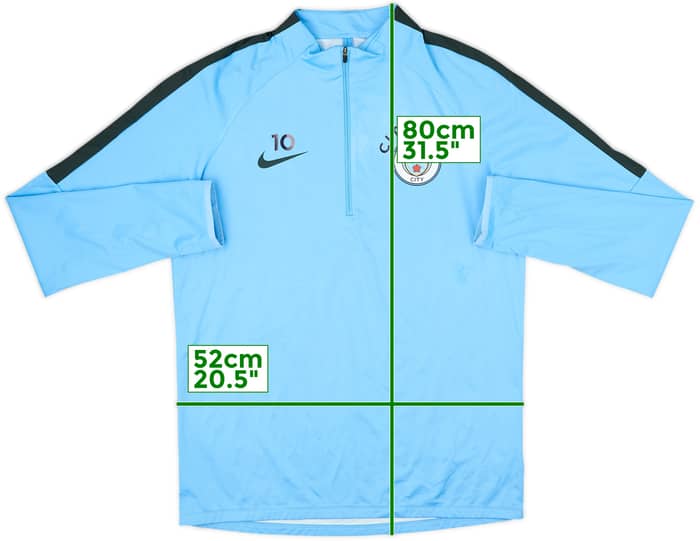 2017-18 Manchester City Player Issue Nike 1/4 Zip Drill Top #10 - 8/10 - (M)