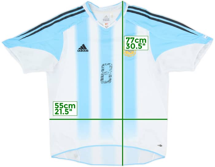 2004-05 Argentina Home Shirt Riquelme #8 - 4/10 - (L)