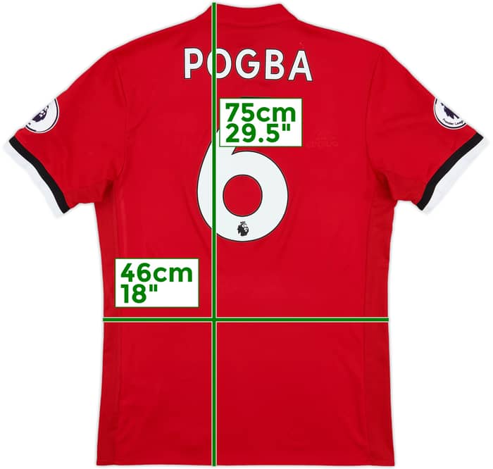 2017-18 Manchester United Home Shirt Pogba #6 - 8/10 - (S)