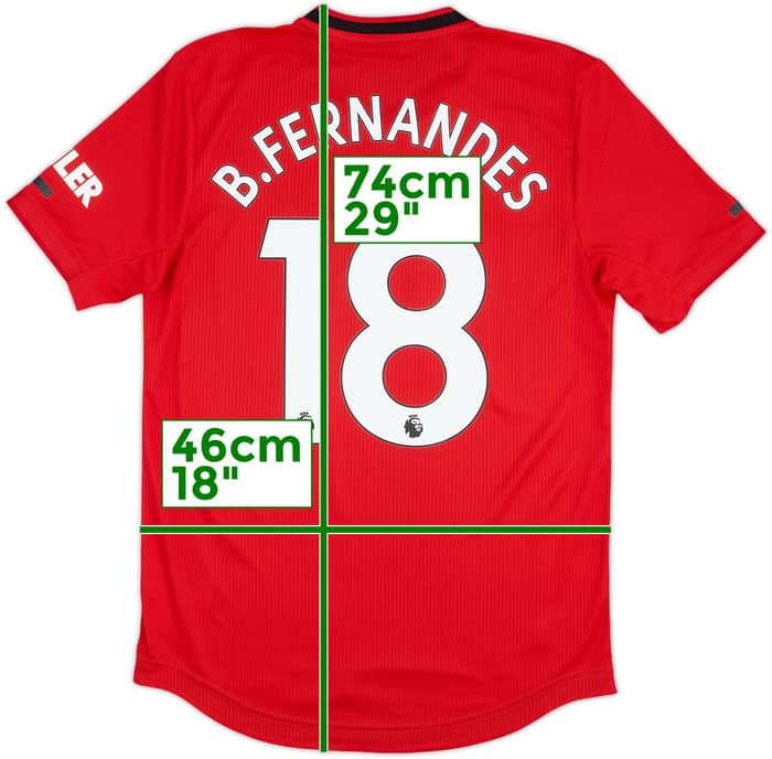 2019-20 Manchester United Authentic Home Shirt B.Fernandes #18 - 10/10 - (S)