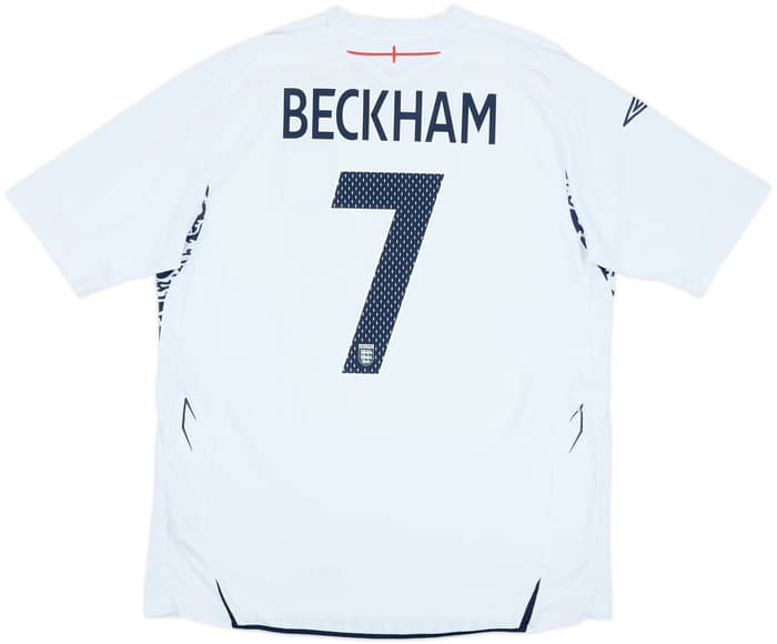 2007-09 England Home Shirt Beckham #7 - 7/10 - (XL)