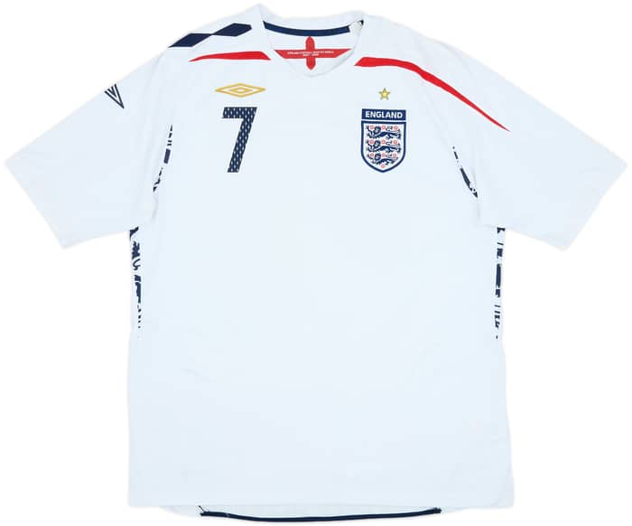 2007-09 England Home Shirt Beckham #7 - 7/10 - (XL)