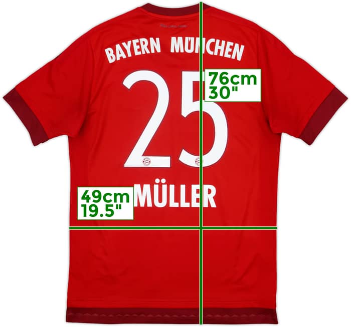 2015-16 Bayern Munich Home Shirt Muller #25 - 8/10 - (M)