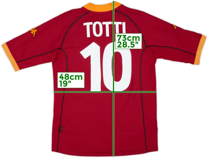 2001-02 Roma Home Shirt Totti #10 - 8/10 - (XXL)