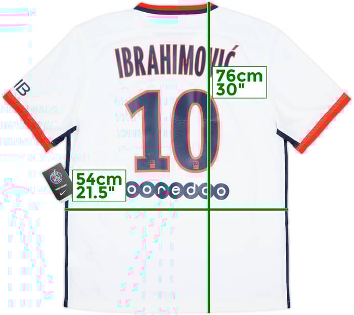2015-16 Paris Saint-Germain Away Shirt Ibrahimovic #10 (L)