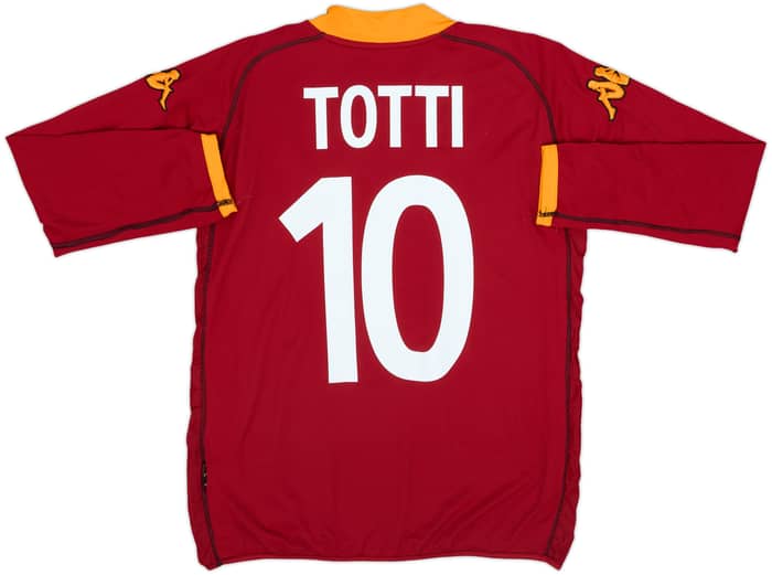 2002-03 Roma Home L/S Shirt Totti #10 - 9/10 - (L)