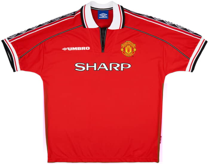 1998-00 Manchester United Home Shirt Cole #9 - 8/10 - (XL)