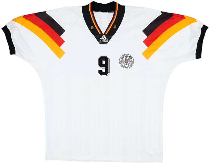1992-94 Germany Home Shirt Voller #9 - 5/10 - (XL/XXL)