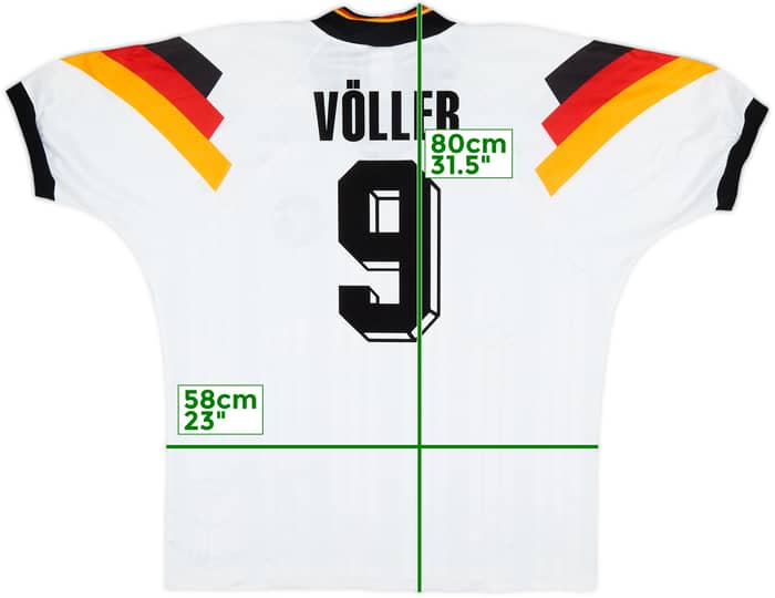 1992-94 Germany Home Shirt Voller #9 - 5/10 - (XL/XXL)
